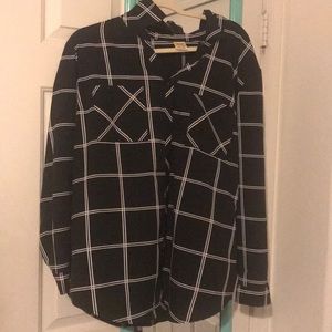 Black & White Grid Button Up!